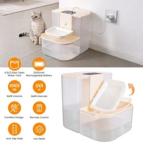 Smart Automatic Pet Water Dispenser, Automatic Pet Water Dispenser With Dual Tank,Dual Tank Filtration 4.5L Cordless Water Fountain With Remote C (Option: Defaulttitle)